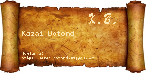 Kazai Botond névjegykártya